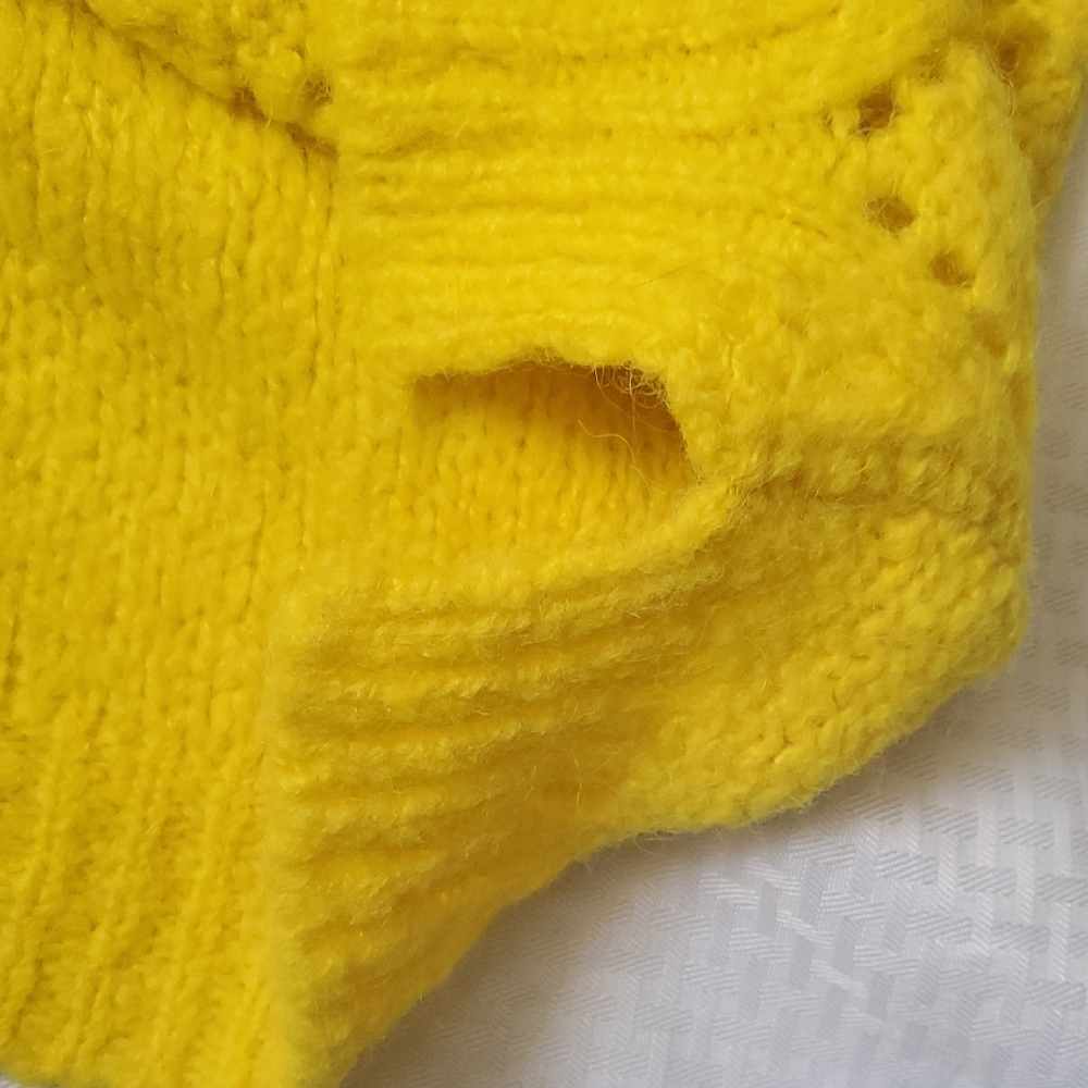 Sleeping On Snow Sunny Yellow Women's Knit Sweater - Picture 13 of 15